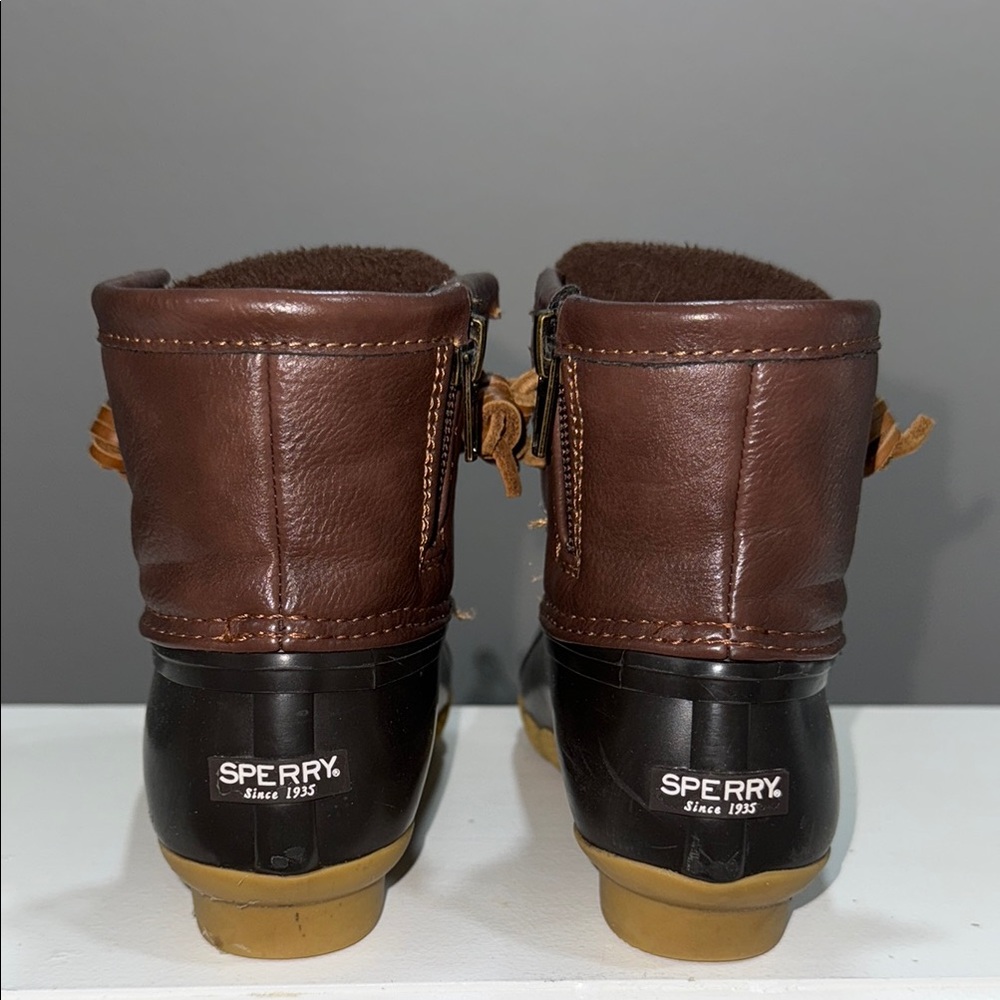 Sperry Brown and Black Rain & Snow Boots with Classic Design - Picture 3 of 4